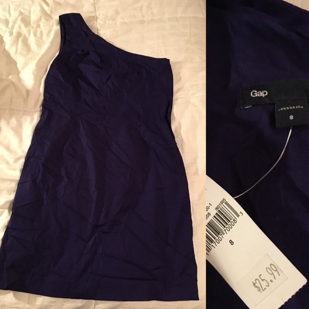 Gap One Shoulder Purple Dress Sz 8 NWT